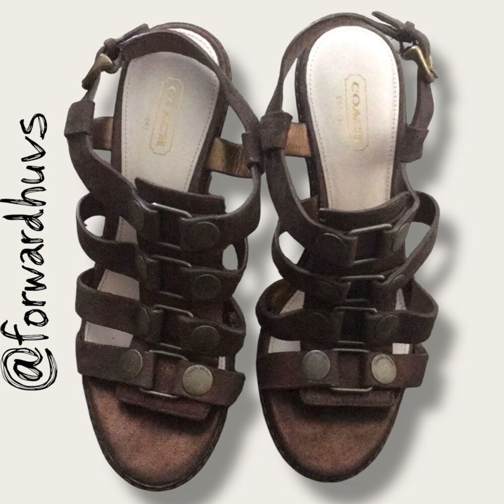 Coach Mallorie Wedge Sandals size 7